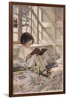 A Girl Reading, from 'A Child's Garden of Verses' by Robert Louis Stevenson, Published 1885-Jessie Willcox-Smith-Framed Giclee Print