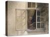 A Girl Reading in a Window-Peter Ilsted-Stretched Canvas