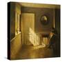 A Girl Reading in an Interior-Peter Ilsted-Stretched Canvas