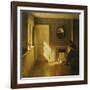 A Girl Reading in an Interior-Peter Ilsted-Framed Giclee Print