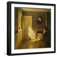 A Girl Reading in an Interior-Peter Ilsted-Framed Giclee Print