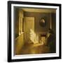 A Girl Reading in an Interior-Peter Ilsted-Framed Giclee Print