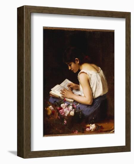 A Girl Reading-Alexei Alexevich Harlamoff-Framed Giclee Print