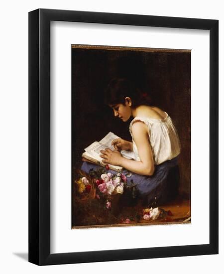 A Girl Reading-Alexei Alexevich Harlamoff-Framed Giclee Print