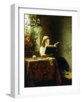 A Girl Reading-Meyer Johan Georg-Framed Giclee Print