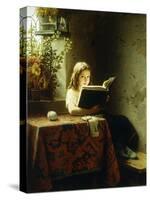 A Girl Reading-Meyer Johan Georg-Stretched Canvas