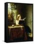 A Girl Reading-Meyer Johan Georg-Framed Stretched Canvas