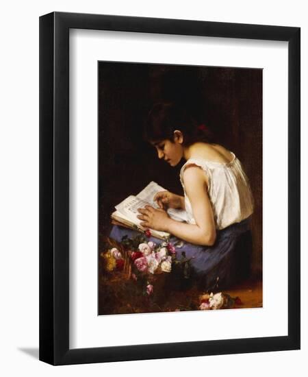 A Girl Reading-Alexei Alexeivich Harlamoff-Framed Giclee Print