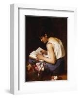 A Girl Reading-Alexei Alexeivich Harlamoff-Framed Giclee Print