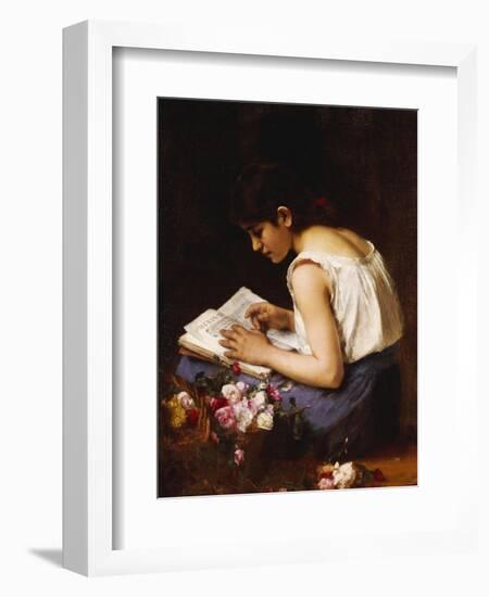 A Girl Reading-Alexei Alexeivich Harlamoff-Framed Giclee Print