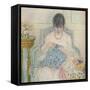 A Girl Sewing, C1894-1914, (1914)-Frederick Carl Frieseke-Framed Stretched Canvas