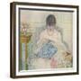 A Girl Sewing, C1894-1914, (1914)-Frederick Carl Frieseke-Framed Giclee Print