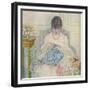 A Girl Sewing, C1894-1914, (1914)-Frederick Carl Frieseke-Framed Giclee Print