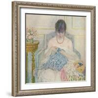 A Girl Sewing, C1894-1914, (1914)-Frederick Carl Frieseke-Framed Giclee Print