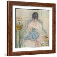 A Girl Sewing, C1894-1914, (1914)-Frederick Carl Frieseke-Framed Giclee Print