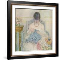 A Girl Sewing, C1894-1914, (1914)-Frederick Carl Frieseke-Framed Giclee Print