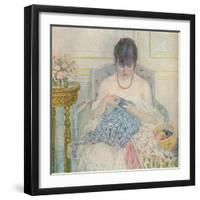 A Girl Sewing, C1894-1914, (1914)-Frederick Carl Frieseke-Framed Giclee Print