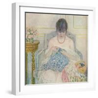 A Girl Sewing, C1894-1914, (1914)-Frederick Carl Frieseke-Framed Giclee Print