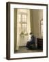 A Girl Sewing In An Interior-Carl Holsoe-Framed Premium Giclee Print