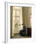 A Girl Sewing In An Interior-Carl Holsoe-Framed Premium Giclee Print