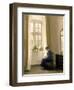 A Girl Sewing in an Interior-Carl Holsoe-Framed Giclee Print