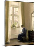 A Girl Sewing in an Interior-Carl Holsoe-Mounted Giclee Print