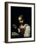 A Girl Sewing-Antonio Amorosi-Framed Giclee Print