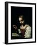 A Girl Sewing-Antonio Amorosi-Framed Giclee Print