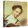 A Girl Singing-Frans Hals-Stretched Canvas