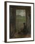 A Girl Sits in the Doorway of a House to Peel Potatoes-Jozef Israels-Framed Art Print