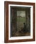 A Girl Sits in the Doorway of a House to Peel Potatoes-Jozef Israels-Framed Art Print