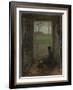 A Girl Sits in the Doorway of a House to Peel Potatoes-Jozef Israels-Framed Art Print