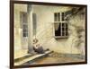 A Girl Sitting on a Porch, Liselund-Peter Ilsted-Framed Giclee Print