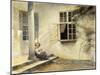 A Girl Sitting on a Porch, Liselund-Peter Ilsted-Mounted Giclee Print