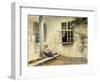 A Girl Sitting on a Porch, Liselund-Peter Ilsted-Framed Giclee Print