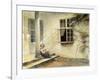 A Girl Sitting on a Porch, Liselund-Peter Ilsted-Framed Giclee Print