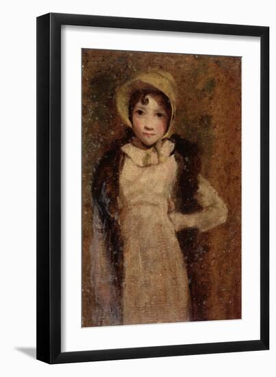 A Girl, Thought to Be the Artist's Daughter (Oil on Paper Laid on Board)-John Constable-Framed Giclee Print