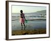 A Girl Walks on the Beach in Jacmel, Haiti, in This February 5, 2001-Lynne Sladky-Framed Photographic Print