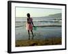 A Girl Walks on the Beach in Jacmel, Haiti, in This February 5, 2001-Lynne Sladky-Framed Photographic Print