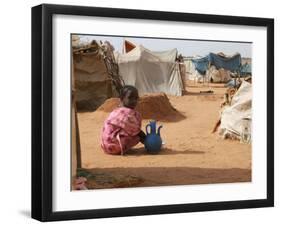 A Girl Washes Plates for Her Family in the North Darfur Refugee Camp of El Sallam October 4, 2006-Alfred De Montesquiou-Framed Premium Photographic Print