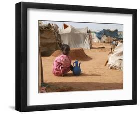 A Girl Washes Plates for Her Family in the North Darfur Refugee Camp of El Sallam October 4, 2006-Alfred De Montesquiou-Framed Photographic Print