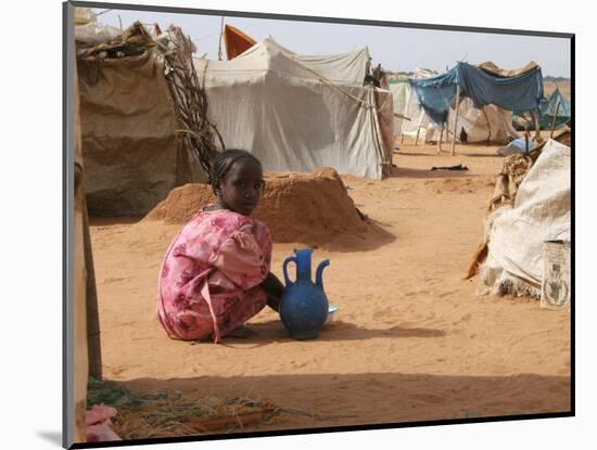 A Girl Washes Plates for Her Family in the North Darfur Refugee Camp of El Sallam October 4, 2006-Alfred De Montesquiou-Mounted Photographic Print