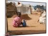 A Girl Washes Plates for Her Family in the North Darfur Refugee Camp of El Sallam October 4, 2006-Alfred De Montesquiou-Mounted Photographic Print