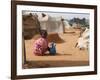 A Girl Washes Plates for Her Family in the North Darfur Refugee Camp of El Sallam October 4, 2006-Alfred De Montesquiou-Framed Photographic Print