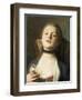 A Girl Wearing Pearl Drop Earrings and a Black Lace Choker-Pietro Antonio Rotari-Framed Giclee Print