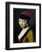 A Girl with a Black Mask-Pietro Antonio Rotari-Framed Giclee Print