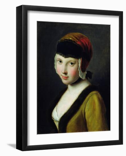 A Girl with a Black Mask-Pietro Antonio Rotari-Framed Giclee Print