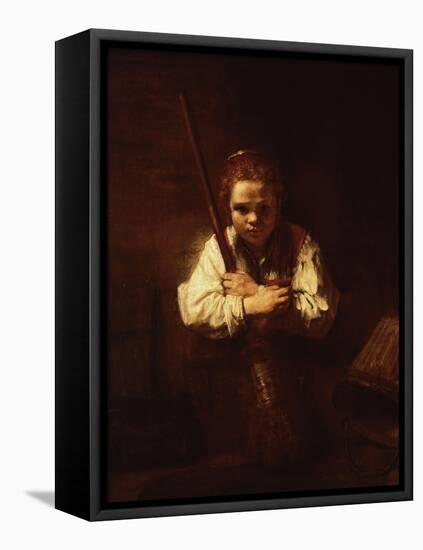A Girl With a Broom, 1640-null-Framed Stretched Canvas