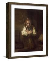 A Girl with a Broom, 1651-Rembrandt van Rijn-Framed Art Print