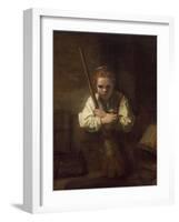 A Girl with a Broom, 1651-Rembrandt van Rijn-Framed Art Print